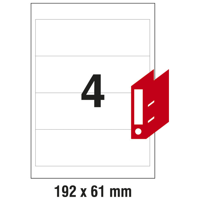 ETIKETE ILK ZA REGISTRATORE 192X61MM PK100L ZWECKFORM L4761-100 BIJELE