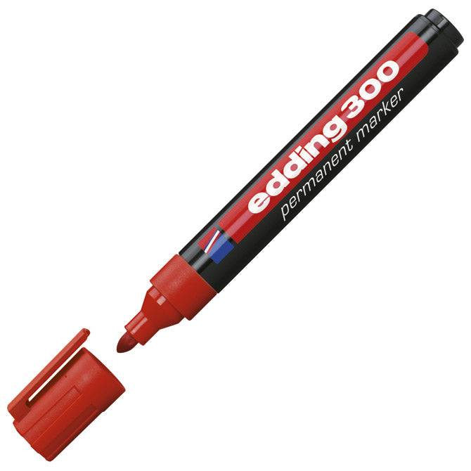 Marker permanentni 1,5-3mm okrogla konica Edding 300 rdeč