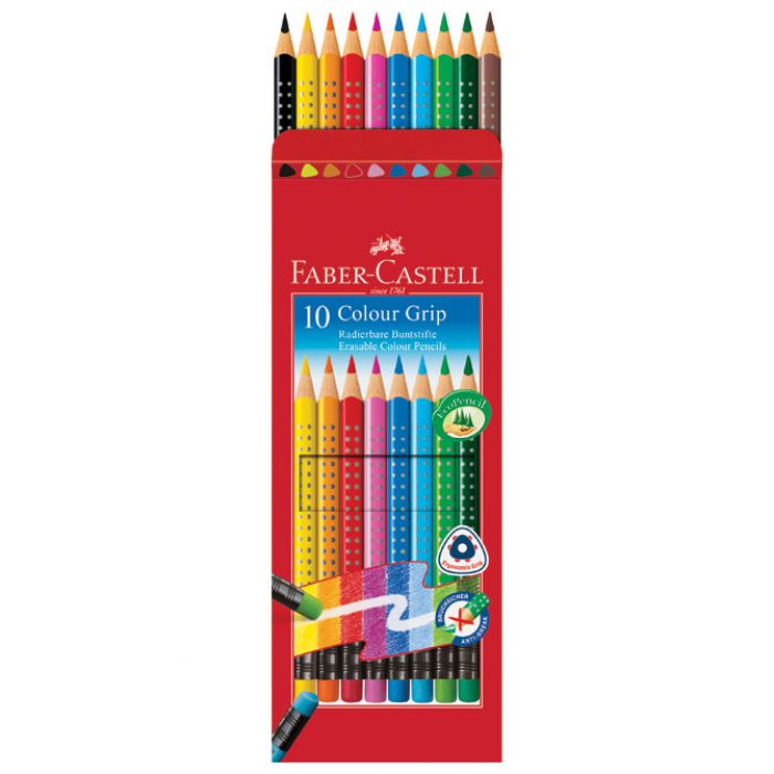 BOJE DRVENE  10BOJA S GUMICOM GRIP 2001 FABER-CASTELL 116613 BLISTER