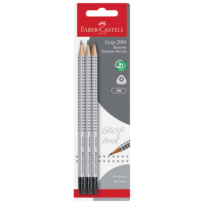 OLOVKA GRAFITNA HB S GUMICOM GRIP 2001 PK3 FABER CASTELL 117298 BLISTER