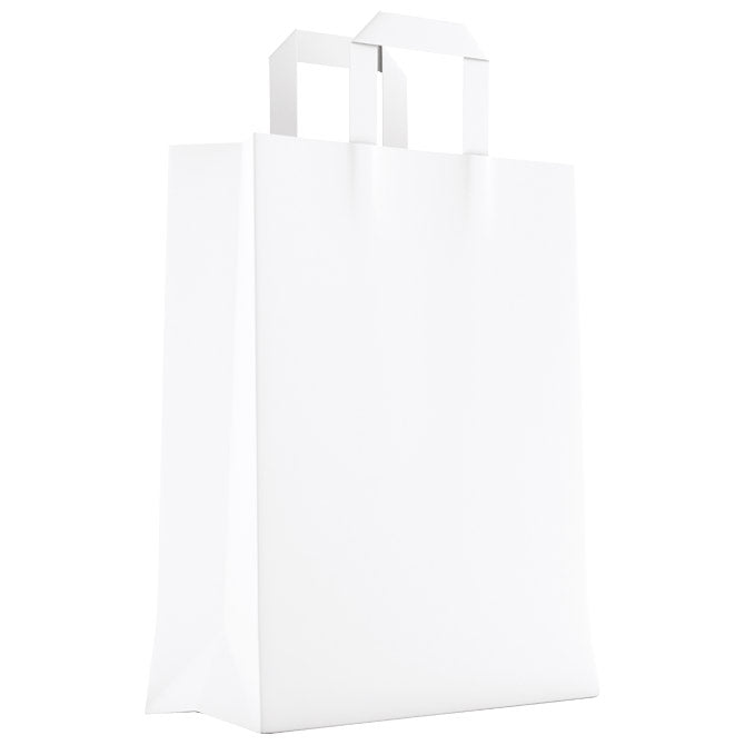 VREĆICE UKRASNE NATRON 18X22X8CM RAVNA RUČKA PK50 DUGA BIJELE