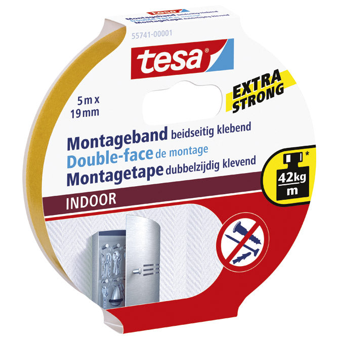 TRAKA LJEPLJIVA OBOSTRANA 19MM/5M SPUŽVASTA INDOOR TESA 55741 BLISTER