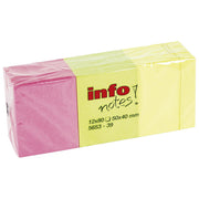 Blok samoljepljiv 40x50mm 12x80L Global Notes 5653-39 neon sortirano