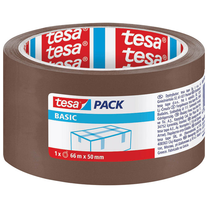 Lepilni trak 50mm/66m akrilni hot melt basic tesa 58571 rjav