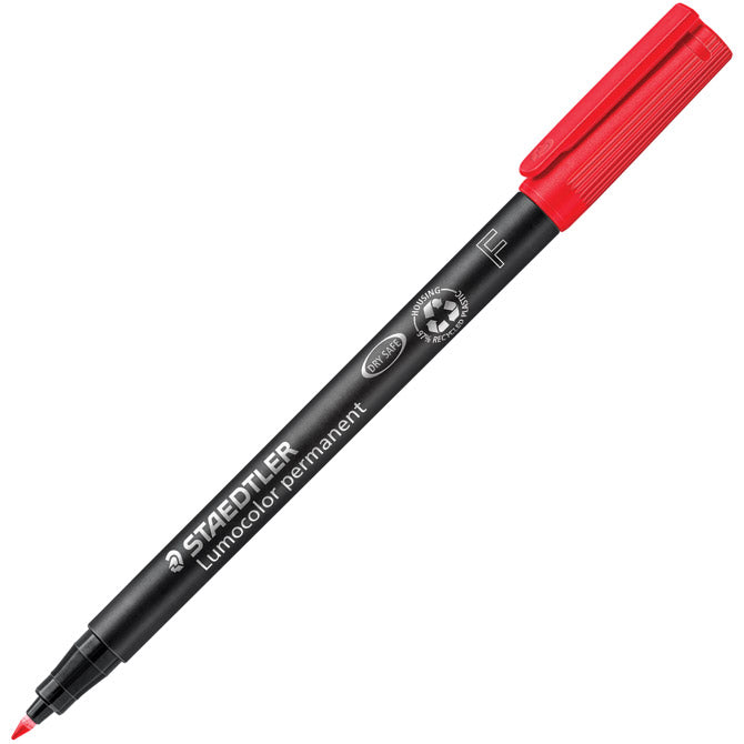 MARKER PERMANENTNI 0,6MM RECIKLIRANI LUMOCOLOR STAEDTLER 318-2 CRVENI