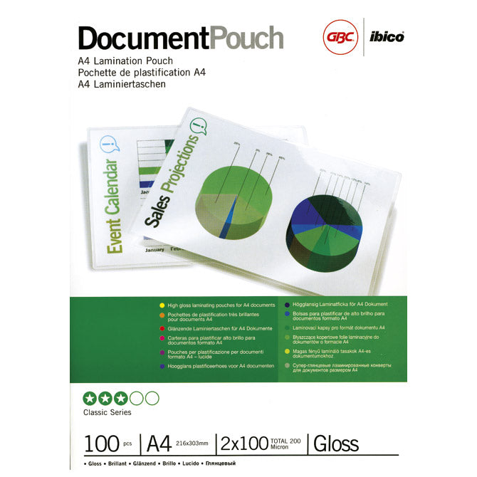 FOLIJA ZA PLASTIFICIRANJE 100MY A4 SIJAJNA PK100 GBC 3740306