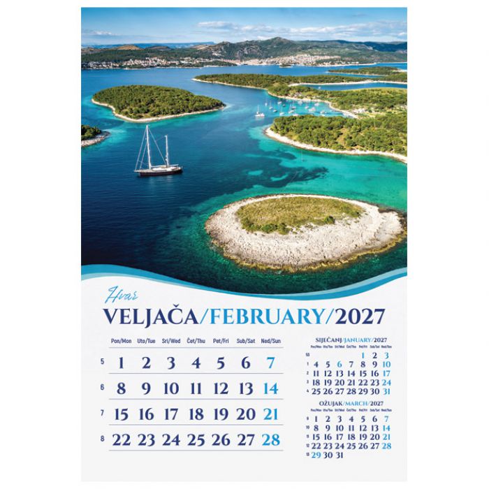 KALENDAR "BISERI JADRANA 2027" 13 LISTOVA, SPIRALA