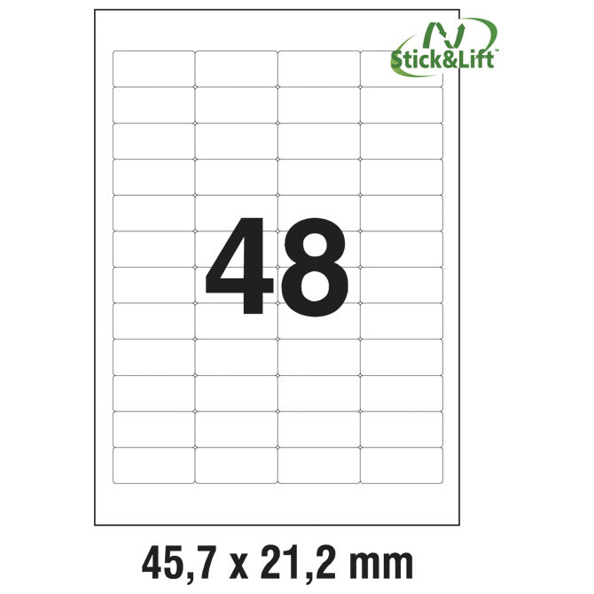 ETIKETE ILK  45,7X21,2MM ODLJEPLJIVE PK25L ZWECKFORM L4736REV-25