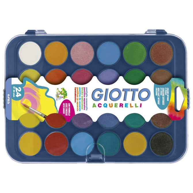 Vodna barva ø 30mm 24 barv plus čopič giotto fila 3320 (3524) blister