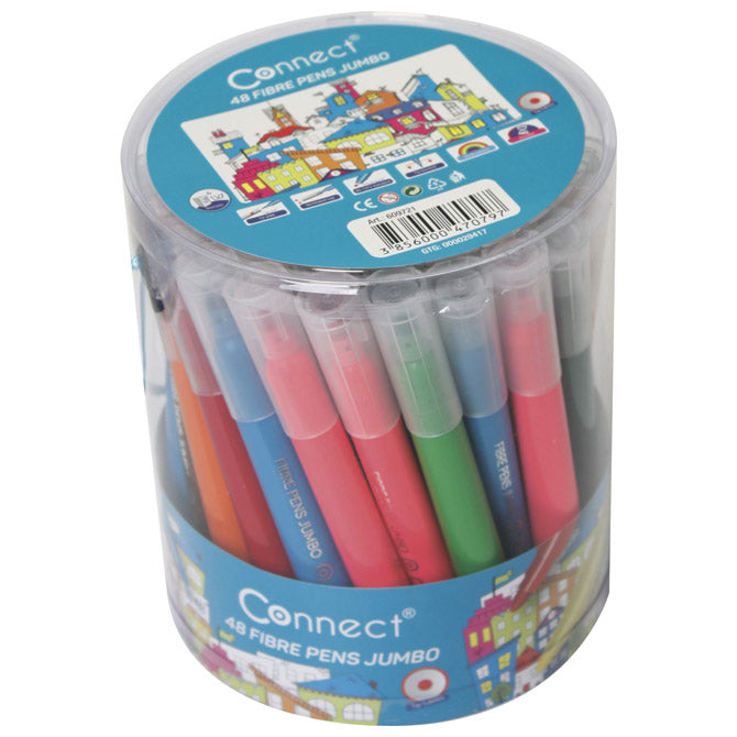 FLOMASTER ŠKOLSKI  48BOJA (12BOJAX4KOM) U PVC KANTICI JUMBO CONNECT