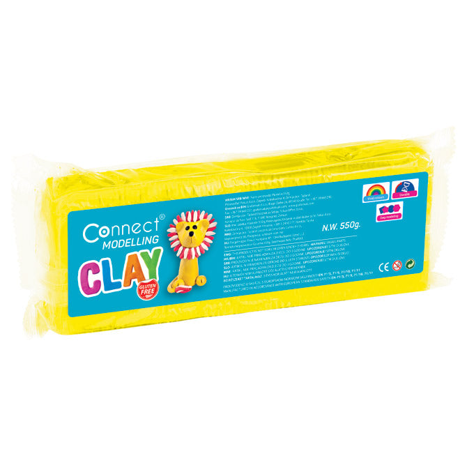 Plastelin 550g  plus  plastični nožić connect žuti