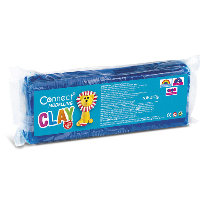 Plastelin 550g plus plastični nožek connect modri