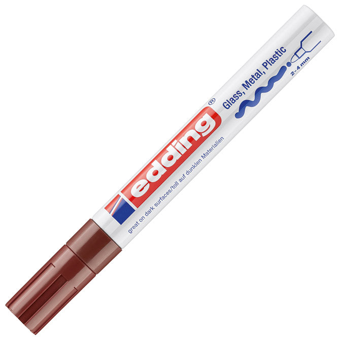 Marker permanentni lakirajući 2-4mm edding 750 smeđi