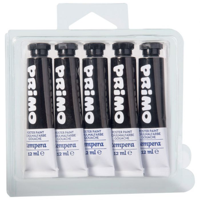 BOJA TEMPERA 12ML ALUMINIJSKA TUBA PK5 PRIMO 440TRA800 CRNA BLISTER
