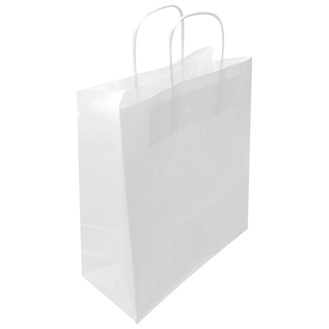 VREĆICE UKRASNE NATRON 22X31X10CM PLETENE RUČKE PK50 DUGA BIJELE