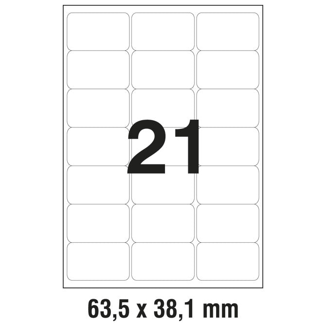 ETIKETE LK  63,5X38,1MM POLYESTER PK25L ZWECKFORM L7560-25 PROZIRNE