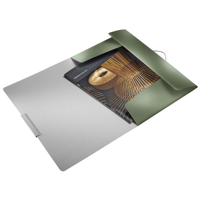 FASCIKL KLAPA S GUMICOM PP A4 STYLE LEITZ 39770053 METALIK ZELENI