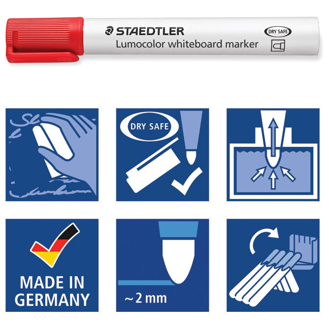 MARKER ZA BIJELU PLOČU 2MM PK4 RECIKLIRANI LUMOCOLOR STAEDTLER 351 WP4