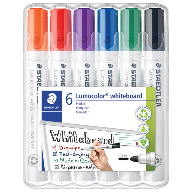 MARKER ZA BIJELU PLOČU 2MM PK6 RECIKLIRANI LUMOCOLOR STAEDTLER 351 WP6