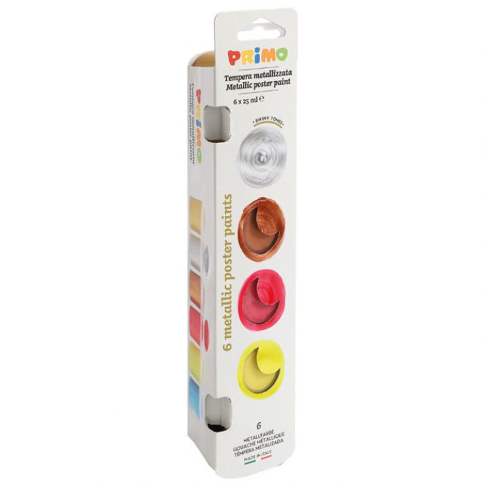 BOJA TEMPERA GVAŠ 25ML U ČAŠI 6BOJA PRIMO 231TM6E METALIK * DO ISTEKA ZALIHA