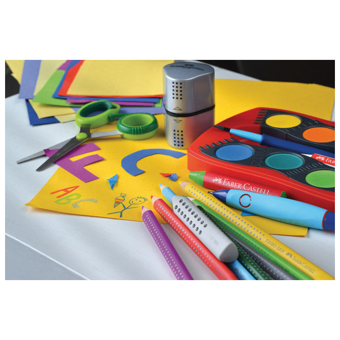 ŠILJILO PVC S PVC KUTIJOM 3RUPE GRIP 2001 TRIO FABER CASTELL 183800 SREBRNO