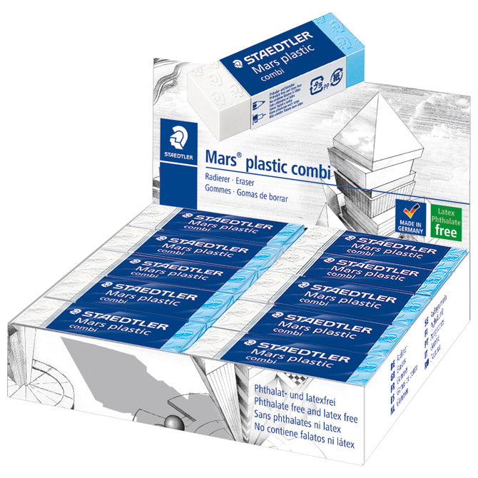 RADIRKA MARS PLASTIC COMBI STAEDTLER 526 508 BELA/MODRA-KOS