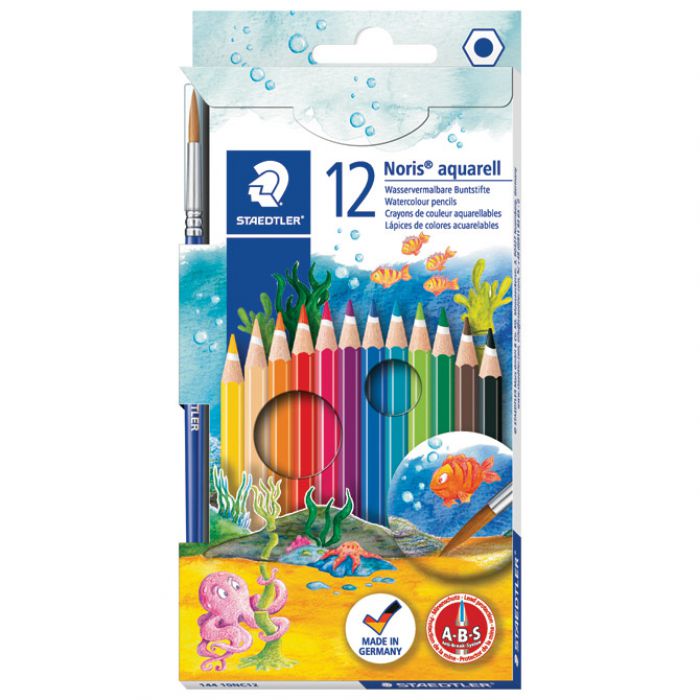 BOJE DRVENE-VODENE  12BOJA PLUS KIST NORIS AQUARELL STAEDTLER 144 10NC12 BLISTER