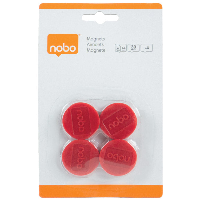 MAGNET FI-30MM PK4 NOBO 1901449 CRVENI BLISTER