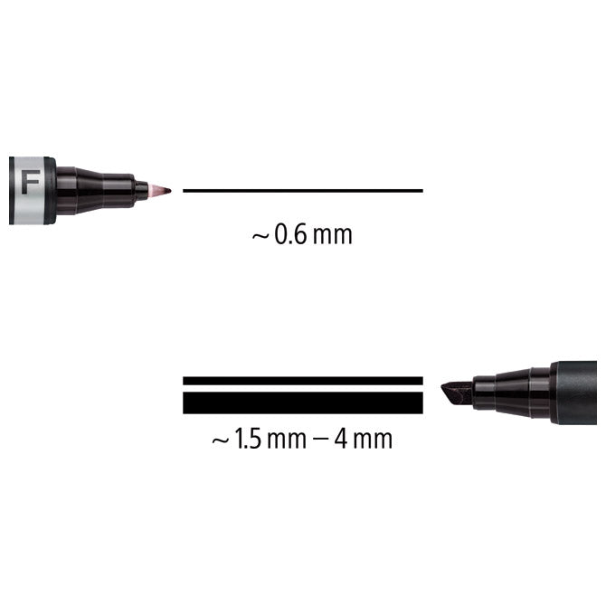 Marker permanentni dvostranski 0,6 in 1,5 mm lumocolor staedtler 348-3 moder