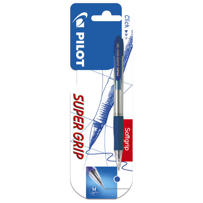 Kemični svinčnik super grip pilot bpgp-10r-m modra blister
