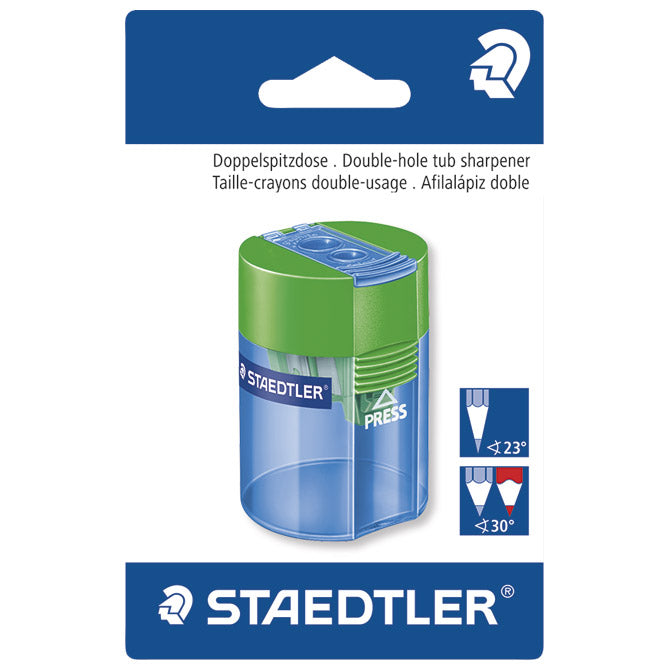 KOVINSKI ŠILČEK S PVC ŠKATLO 2 LUKNJI STAEDTLER 512 006 BK BLISTER