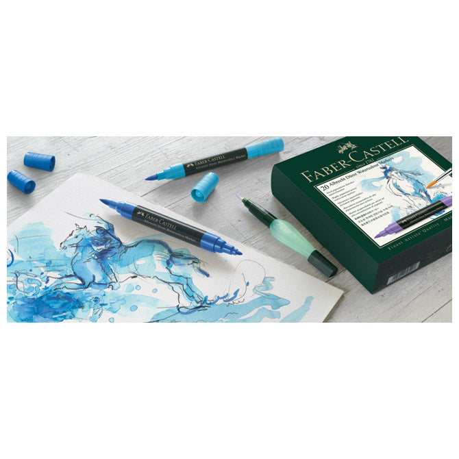 OBOJESMERNI AKVARELNI FLOMASTER 20 BARV ALBRECHT DÜRER FABER CASTELL 160320 SORTIRANO