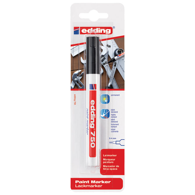 MARKER PERMANENTNI SJAJNI LAKIRAJUĆI 2-4MM EDDING 750/1 CRNI BLISTER