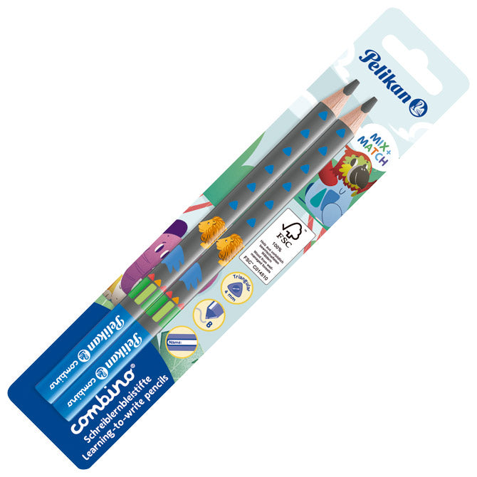 OLOVKA GRAFITNA B COMBINO PK2 PELIKAN 811187 SIVA/PLAVA BLISTER