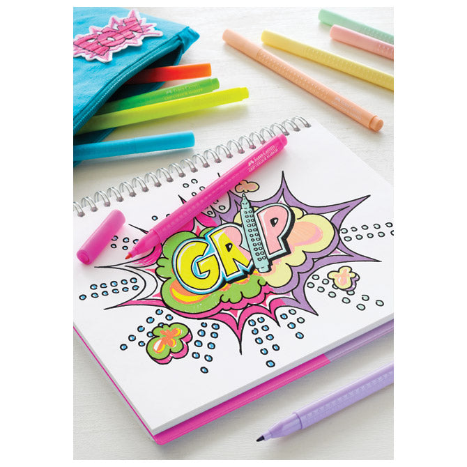 Flomaster školski  10boja grip neon plus pastel faber castell 155312 blister