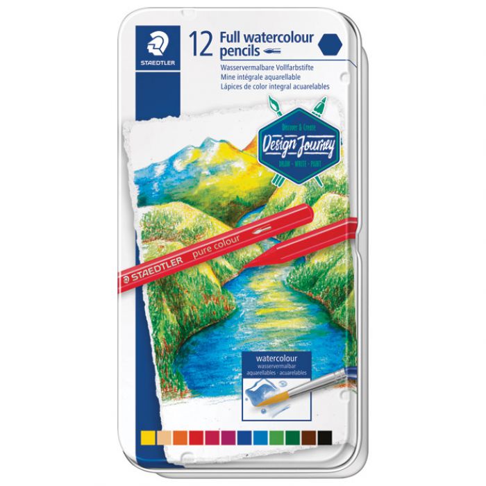 BOJA VODENA U OLOVCI 12BOJA METALNA KUTIJA FULL WATERCOLOR DESIGN JOURNEY STAEDTLER 14610G M12 * DO ISTEKA ZALIHA