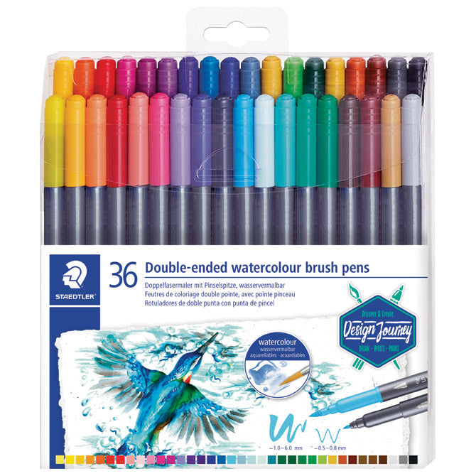 Flomaster 36boja obostrani akvarel design journey staedtler 3001 tb36 blister