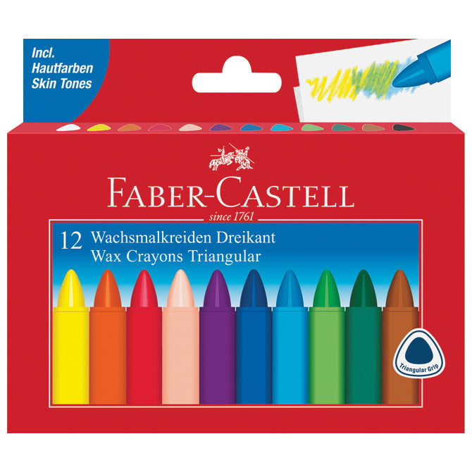 Boje voštane 12boja kartonska kutija trokutaste faber castell 120010 blister