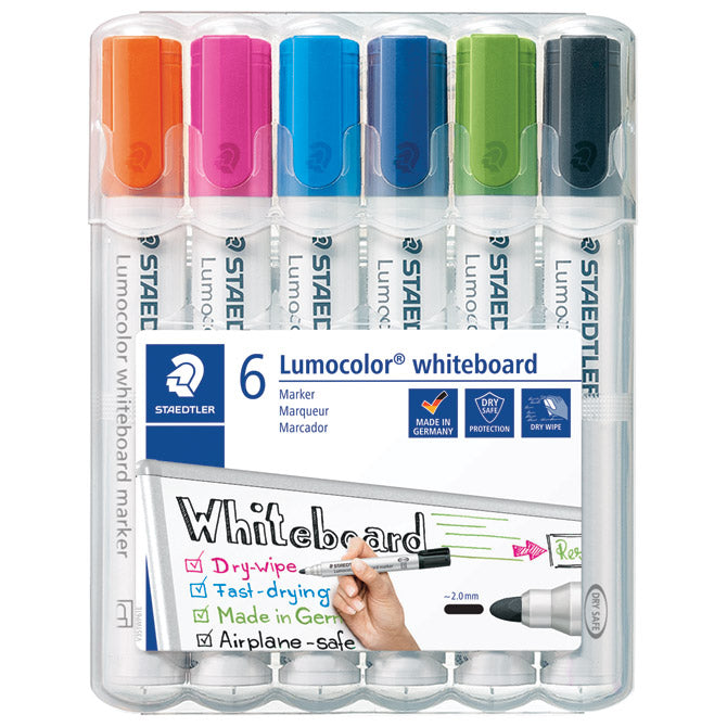 MARKER ZA BIJELU PLOČU 2MM PK6 RECIKLIRANI LUMOCOLOR STAEDTLER 351 WP6-1