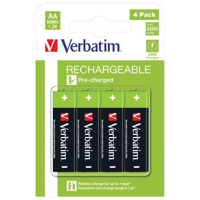 BATERIJA ZA PUNJENJE 1,2V AA PK4 VERBATIM 49517 LR6 BLISTER