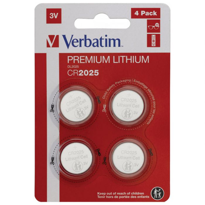 BATERIJA LITIJ DUGMASTA 3V PK4 CR2025 VERBATIM 49532 BLISTER