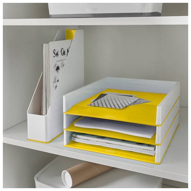 Predalnik za spise wow leitz 53611016 belo-rumena