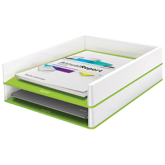 Predalnik za spise wow leitz 53611054 belo-zelen