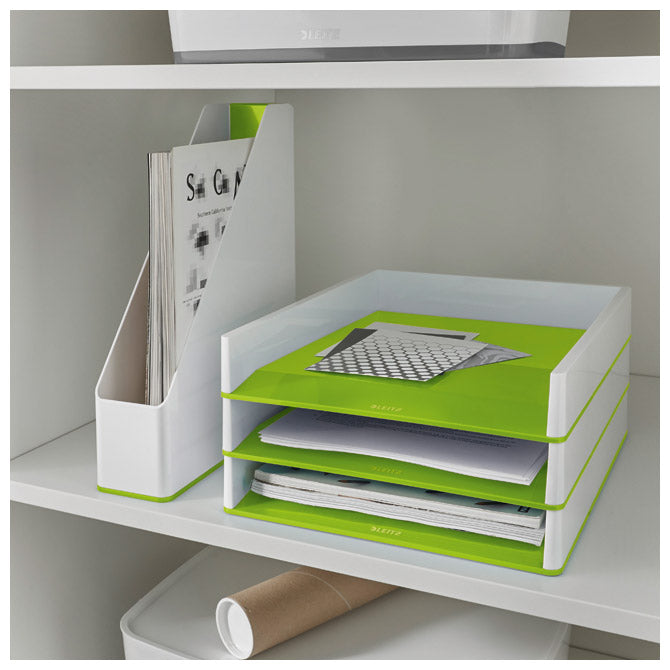Predalnik za spise wow leitz 53611054 belo-zelen