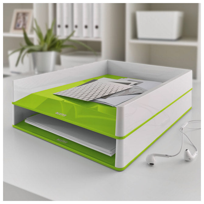 Predalnik za spise wow leitz 53611054 belo-zelen