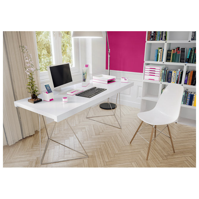Stalak za spise okomit plastičan wow leitz 53621023 bijelo-roza