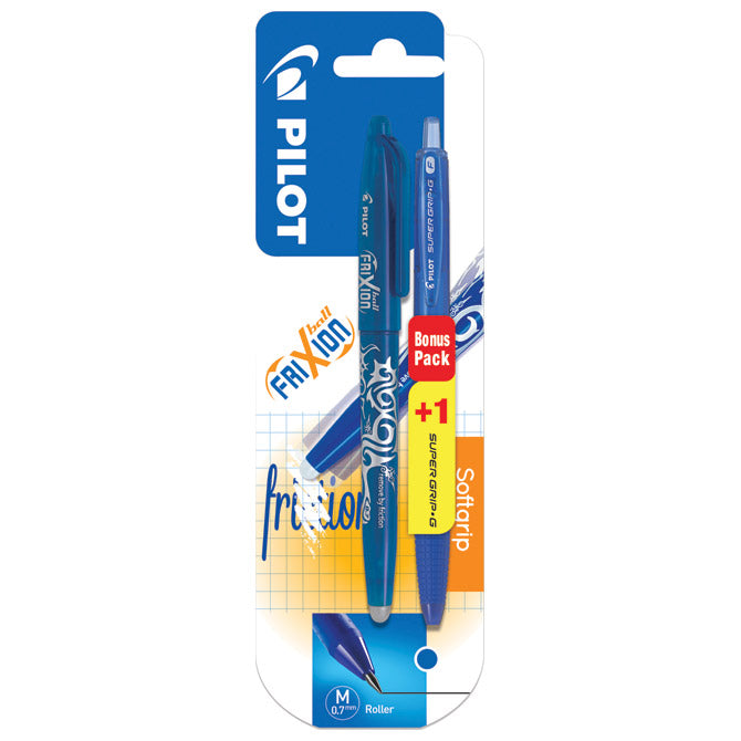 ROLER GEL 0,7 MM FRIXION BALL PIŠI-BRIŠI PLAVI  PLUS  OLOVKA KEMIJSKA SUPER GRIP G PLAVA GRATIS PILOT BL