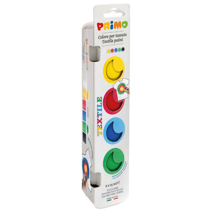 BOJA TEMPERA ZA TEKSTIL 25ML U ČAŠI 6 BOJA PRIMO 4101TX6E BLISTER