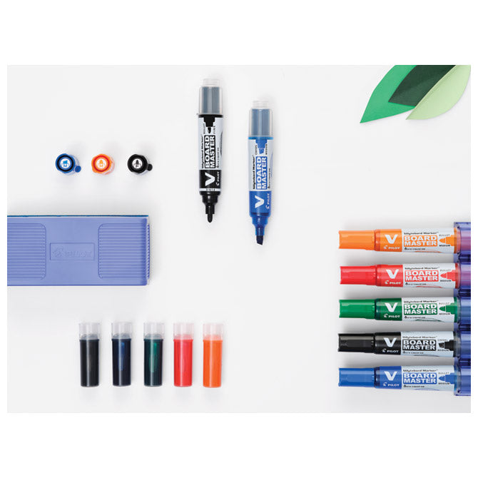 SET MARKER ZA BIJELU PLOČU 2,3 MM V BOARD MASTER BEGREEN PK10 PILOT  PLUS  REFILI (5 PLUS 5 GRATIS) PLAVI