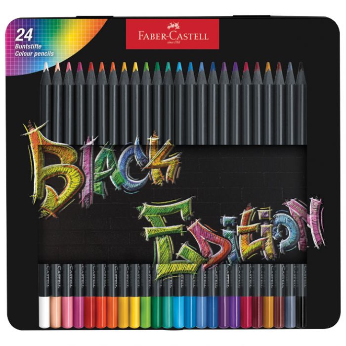 BOJE DRVENE  24BOJE METALNA KUTIJA BLACK EDITION FABER-CASTELL 116425